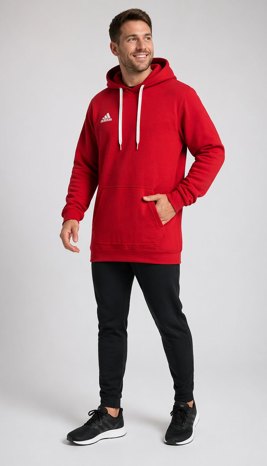 pánská prodloužená mikina ADIDAS - POWER RED