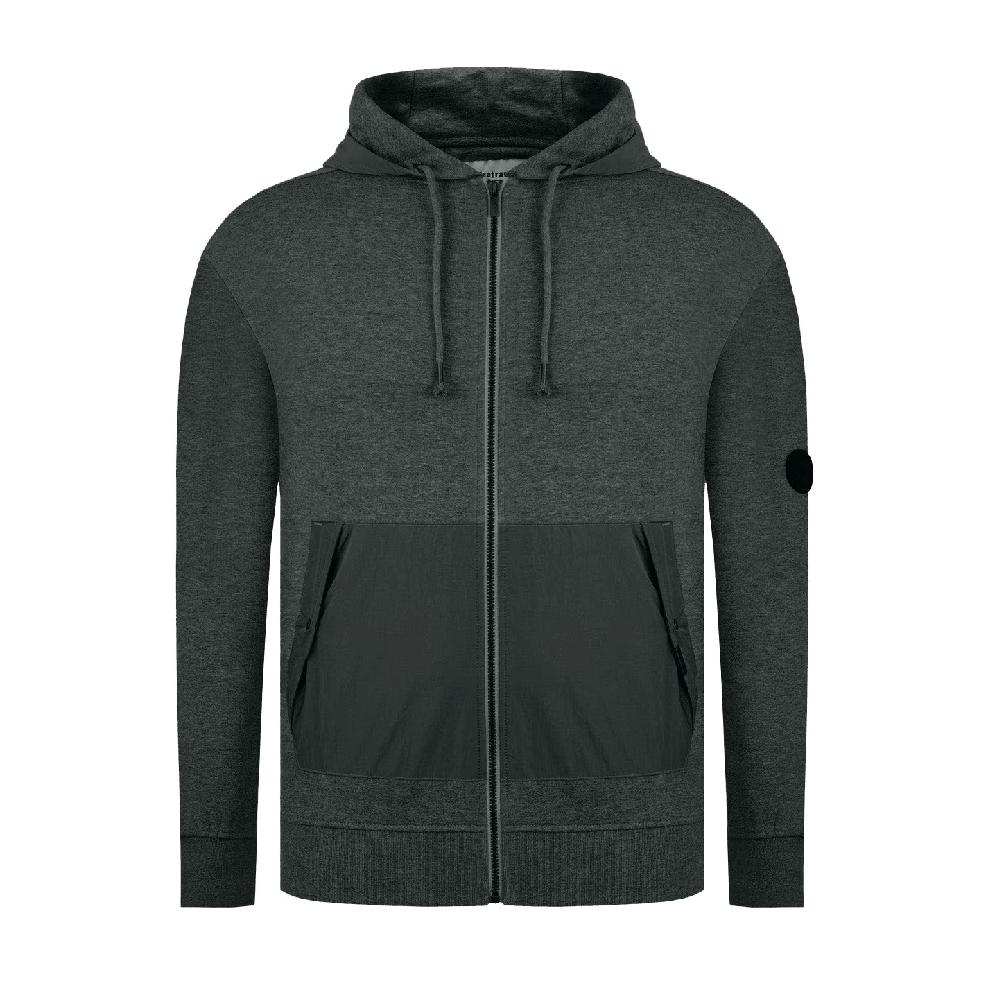 pánská mikina FIRETRAP - ZIP CHARCOAL MARL - 3XL