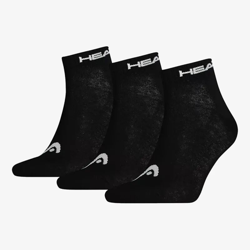 set ponožky HEAD - BLACK kotníkové - 3 páry - 6-8 (39-42)