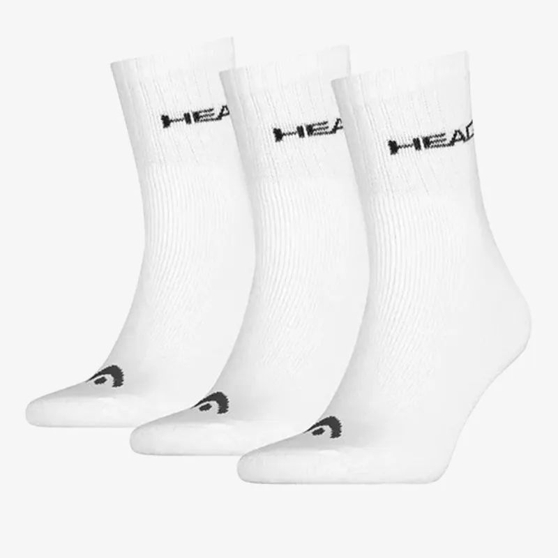 set ponožky HEAD - WHITE vysoké - 3 páry - 9-11 (43-46)
