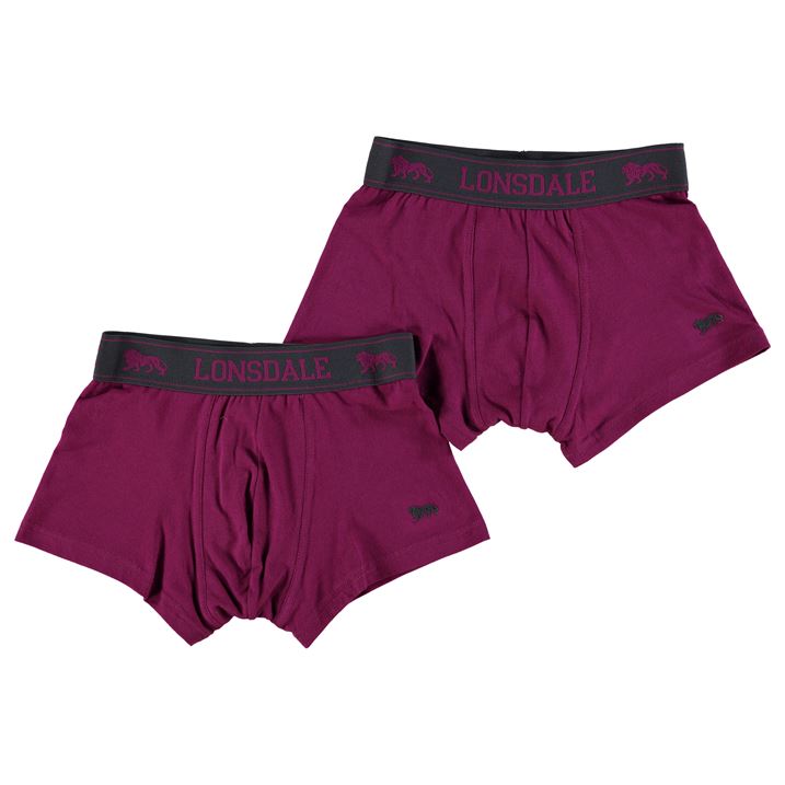 dětské boxerky LONSDALE - PURPLE/CHARC - 2 ks