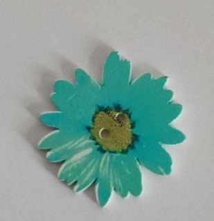 Knoflík květina  tyrkysová 34 mm