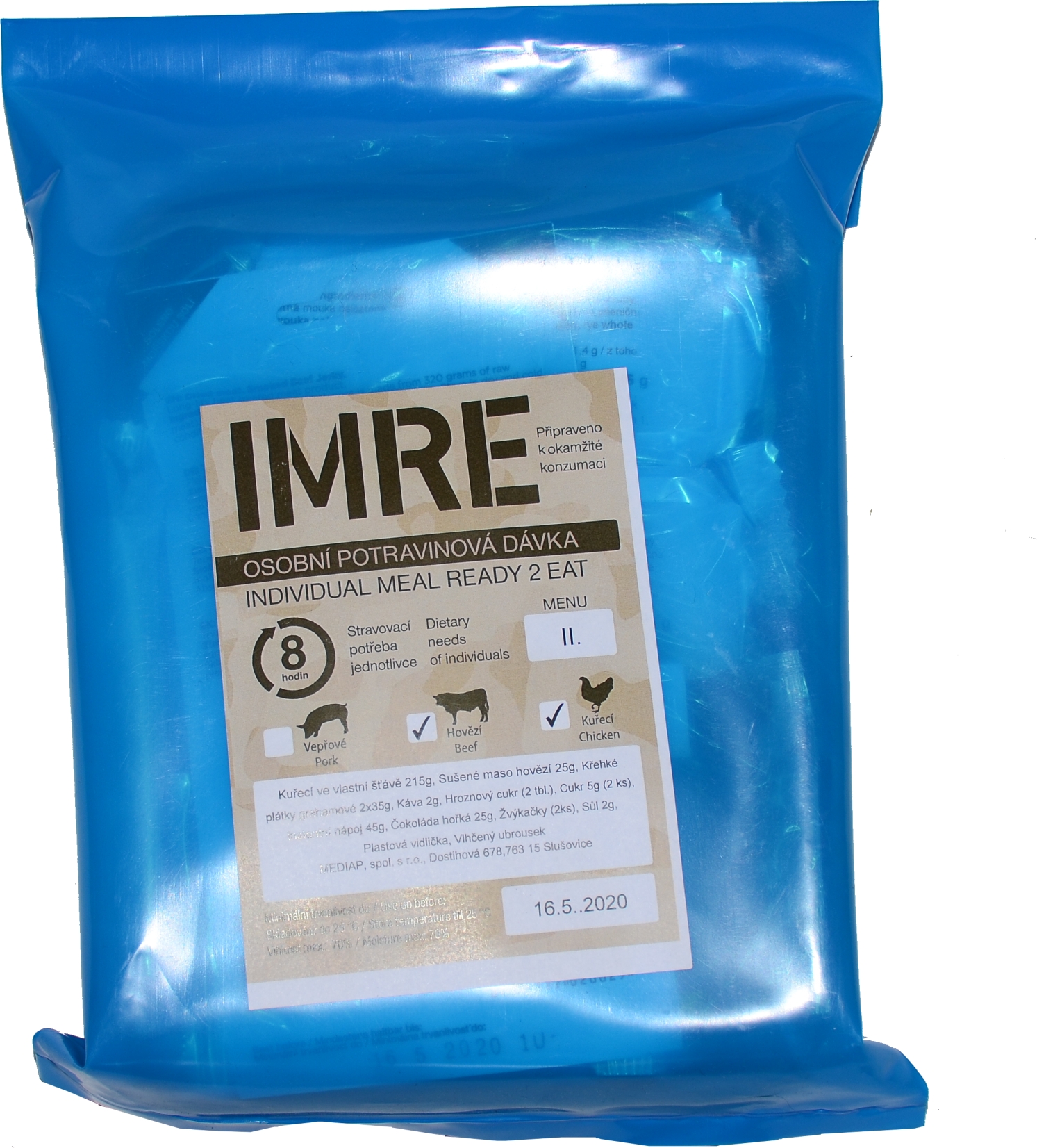 IMRE 8h,  osobní potravinová dávka, menu II