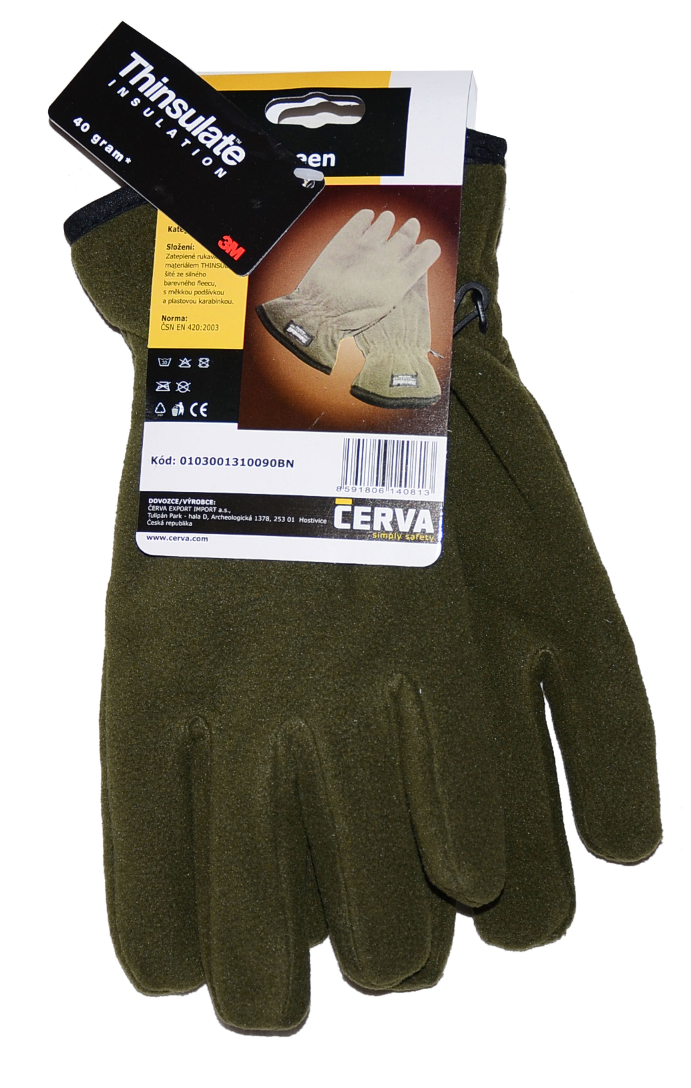 CERVA  zimní rukavice fleece  MYNAH Green