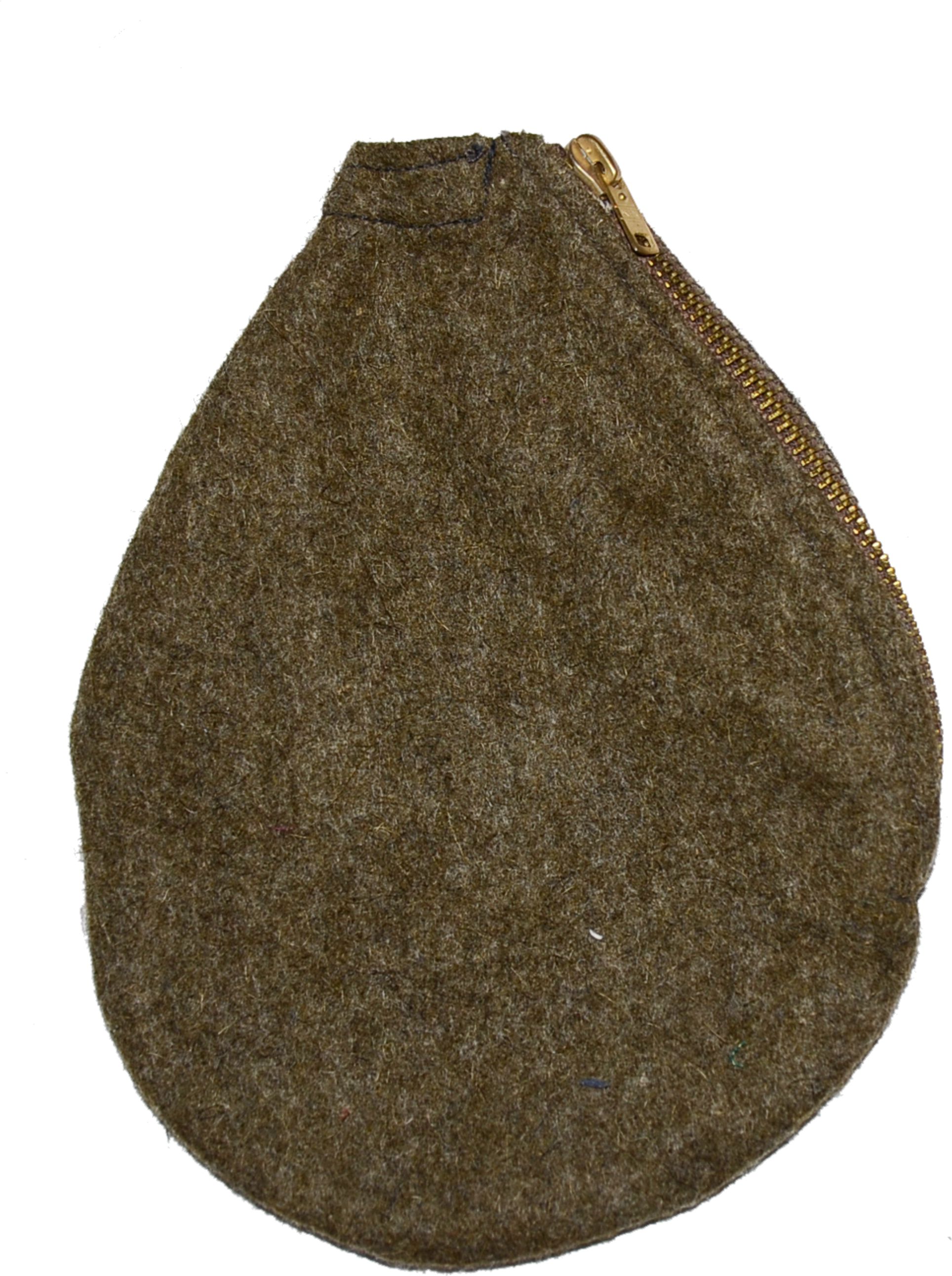 Obal filcový khaki se zipem , na polní láhev ČSLA