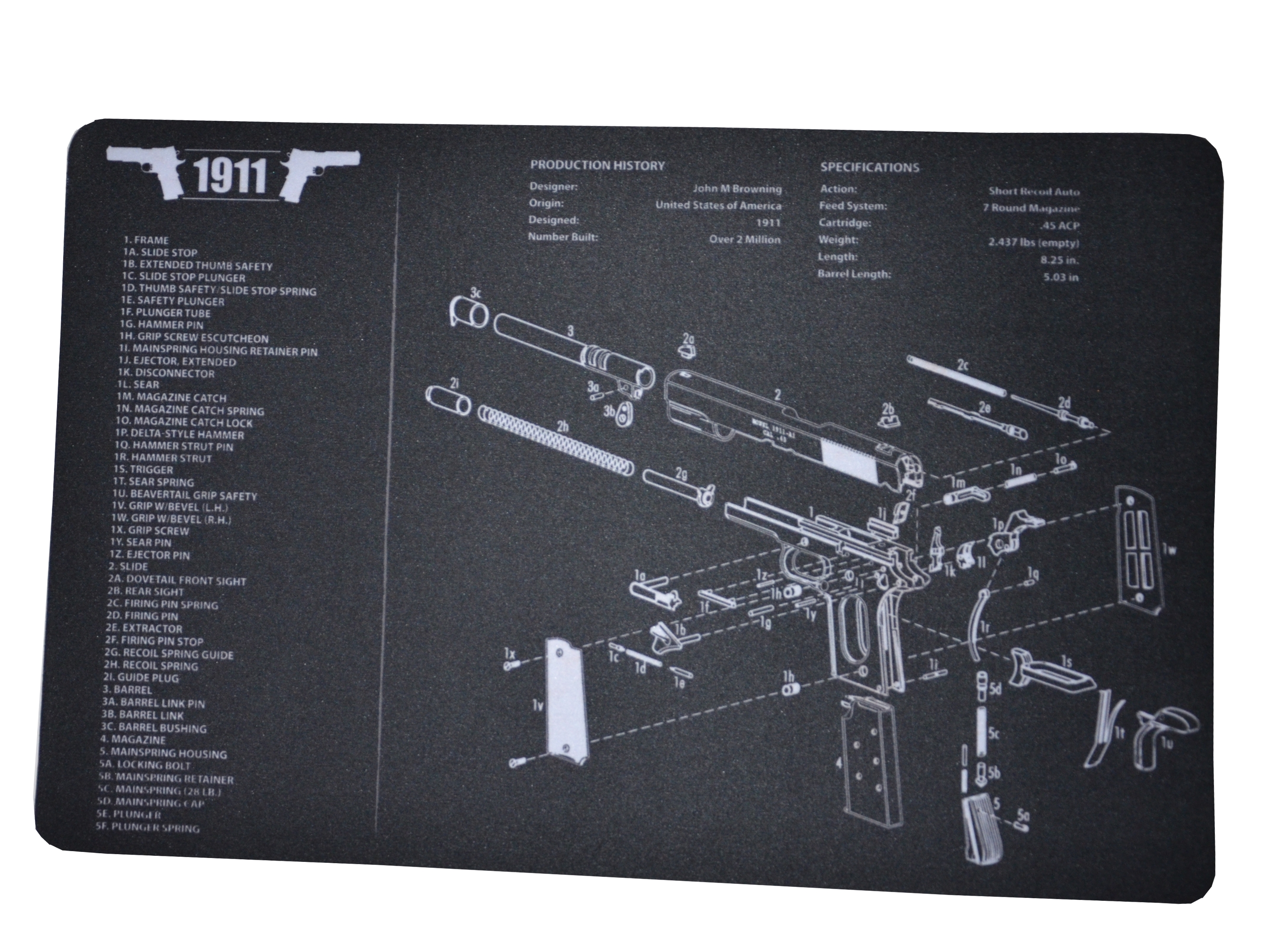 Podložka na čištění zbraní malá colt 1911