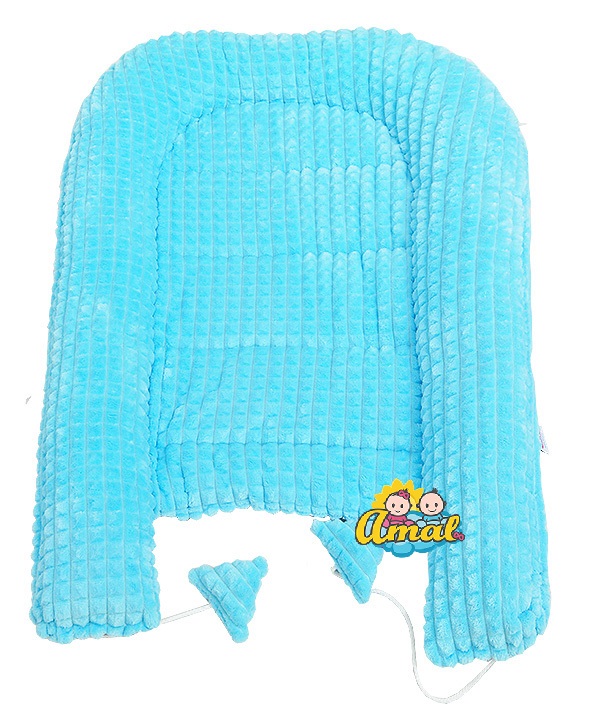 AMAL SET oboustranné hnízdo + polštářek MINKY, růžové + šedé hvězdičky