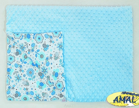 AMAL Deka MINKY, světlemodrá, Modré kytičky,75x100 cm