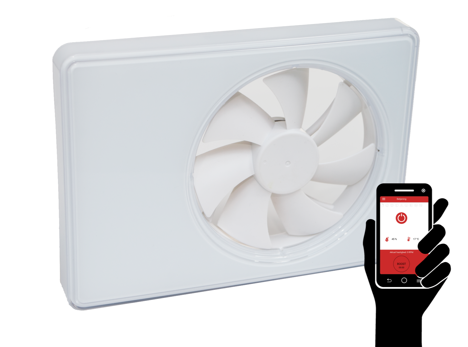 Ventilátor DUKA SmartFan Wi-Fi + aplikace, Ø100-125mm, 108m3/h