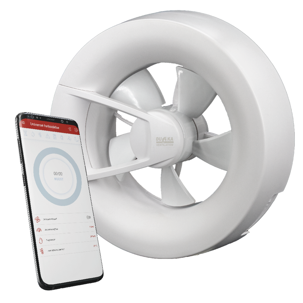 Ventilátor DUKA S8 Wi-Fi, Bílý - Ø80-125mm, 115m3/h