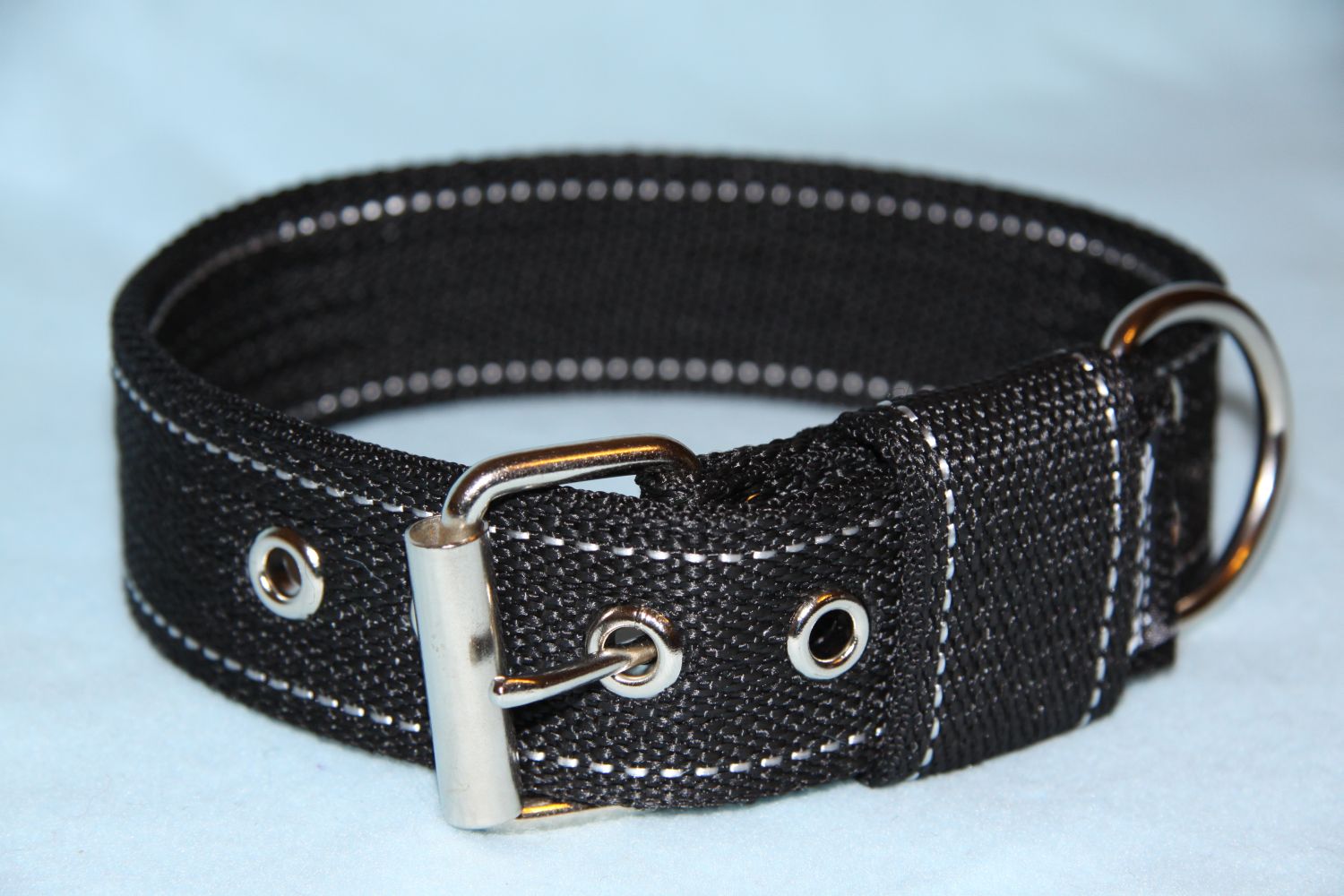 Nylonový obojek 4 cm - Černý reflexní Lux