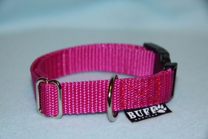 Nylonový obojek 2 cm,plast spona-tm.růžová