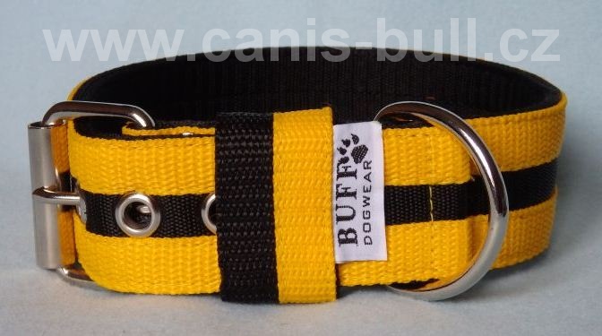 Nylonový obojek 4 cm žlutá/černá/žlutá