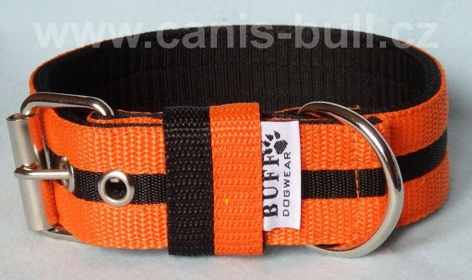 Nylonový obojek 4 cm orange/černá/orange