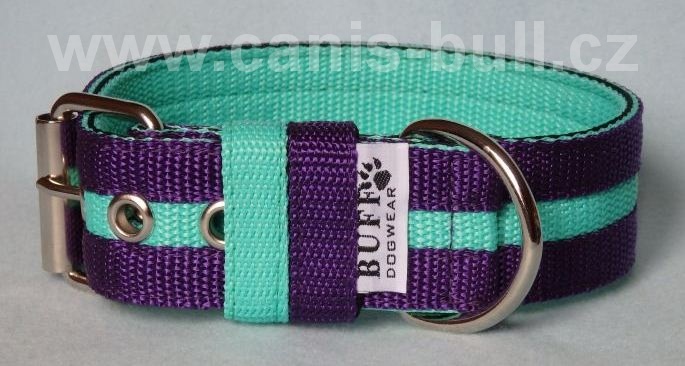 Nylonový obojek 4 cm fialová/mentol/fialová