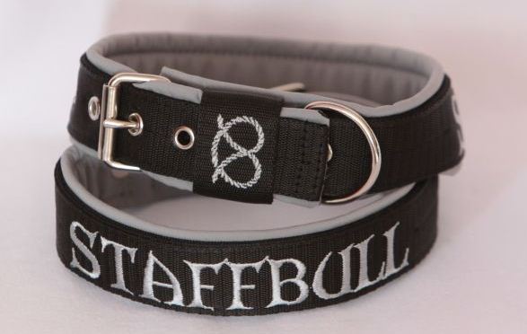 Obojek Staffbull š.3cm černý+šedý softshell