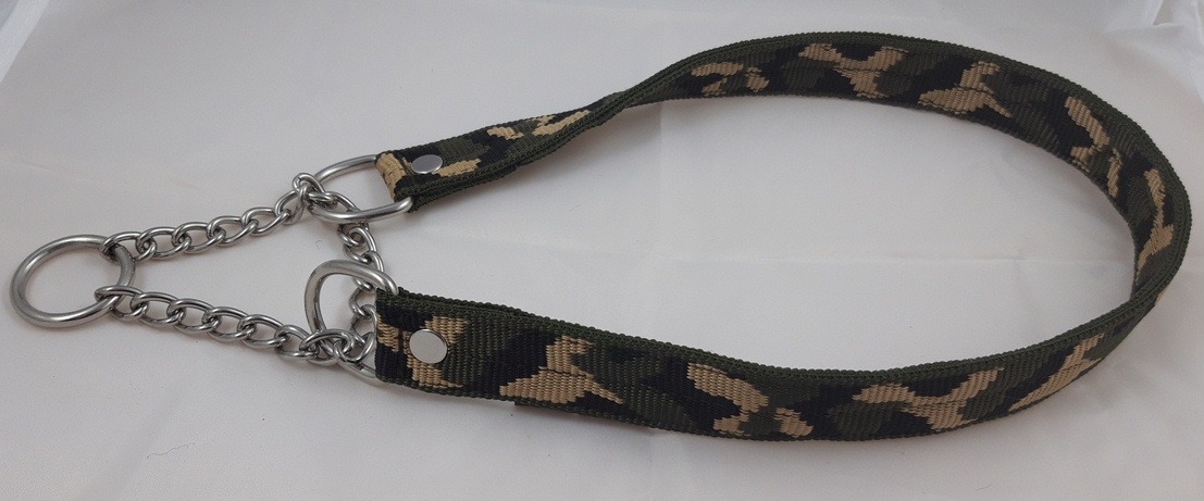 Polostahovací obojek s NEREZ řetízkem š.2,5cm (různé barvy)
