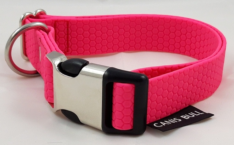 Hexa obojek Neon růžový, š. 2,5cm , voděodolný, spona hliník/plast