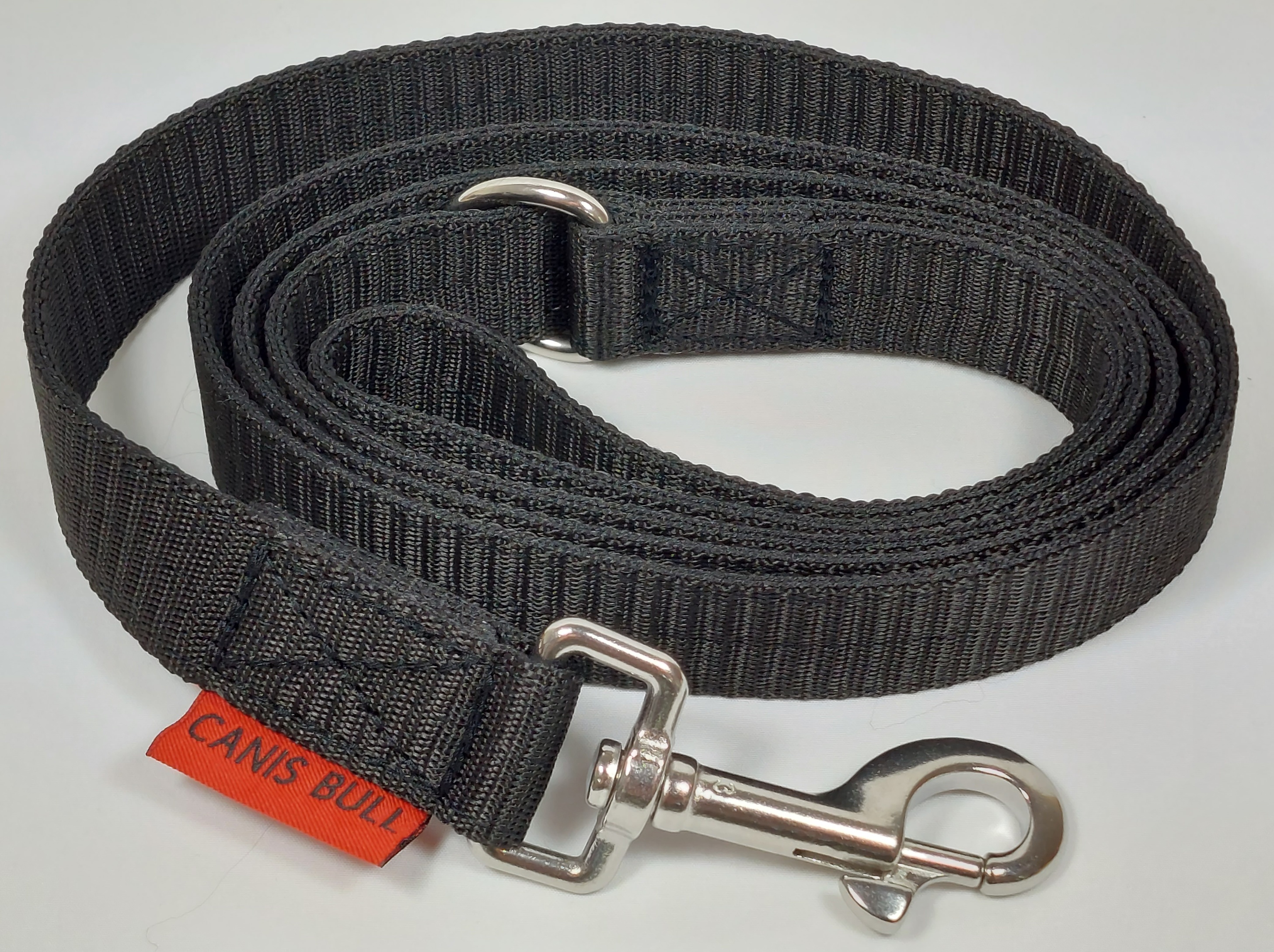 Vodítko s uchem š. 2,5 cm , nerezová karabiny (250 kg)