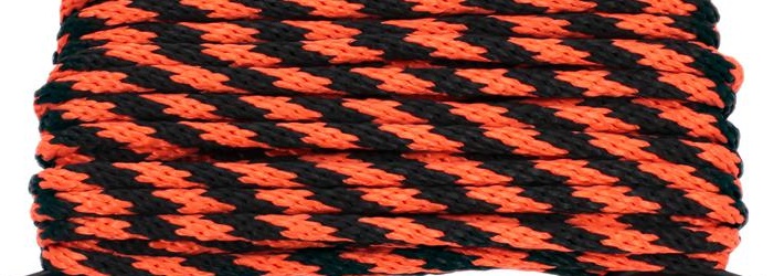 Lanové vodítko s uchem 14mm - neonově oranžový/černý