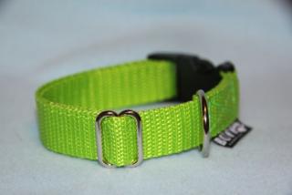 Nylonový obojek 2 cm,plast spona-sv.zelený Lux