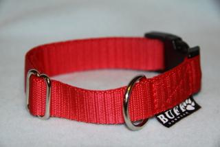Nylonový obojek 2 cm,plast spona-červený