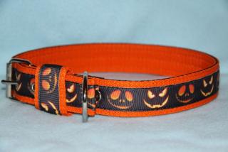 Nylonový obojek š.3 cm-Halloween orange