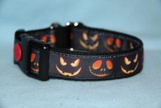 Nylonový obojek š.2,5cm plast spona-Halloween black