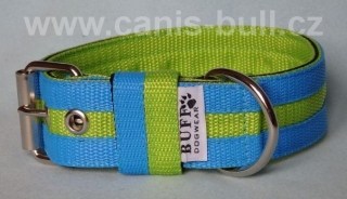 Nylonový obojek 4 cm modrá/sv.zelená/modrá