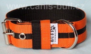 Nylonový obojek 4 cm orange/černá/orange