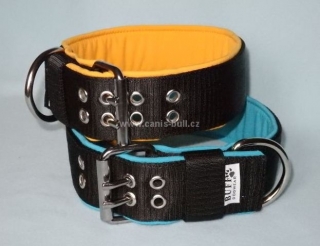 Nylon. obojek 5 cm-Duo zapínání nerezové+Softshell, různé barvy