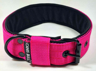 Obojek 4/50 (krk 37-44cm) růžový + černý soft, černé kování