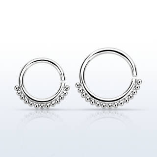 Septum Stříbrný s Kuličkami-8mm