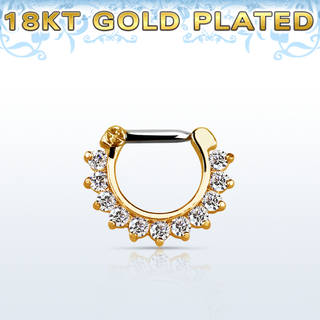Septum Zlatý S Kamínky 8mm