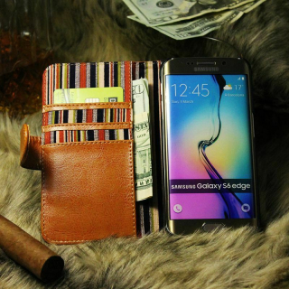 AKCE IHNNED! Kožené hnědé pouzdro peněženka pro Samsung Galaxy S6 Edge Plus