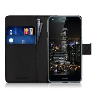 Luxusní černé pouzdro obal peněženka pro Huawei Y6 II Compact