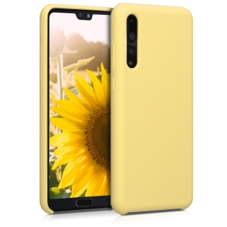 Žlutý matný silikonový obal pouzdro pro Huawei P20 Pro
