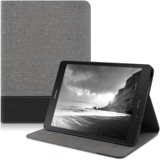 Luxusní textilní šedé pouzdro / obal pro Samsung Galaxy Tab A 9.7"