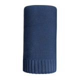 Bambusová pletená deka do kočárku tmavě modrá