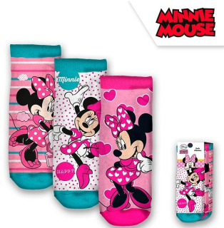 Kotníčkové ponožky Minnie 3 páry vel. 23-26
