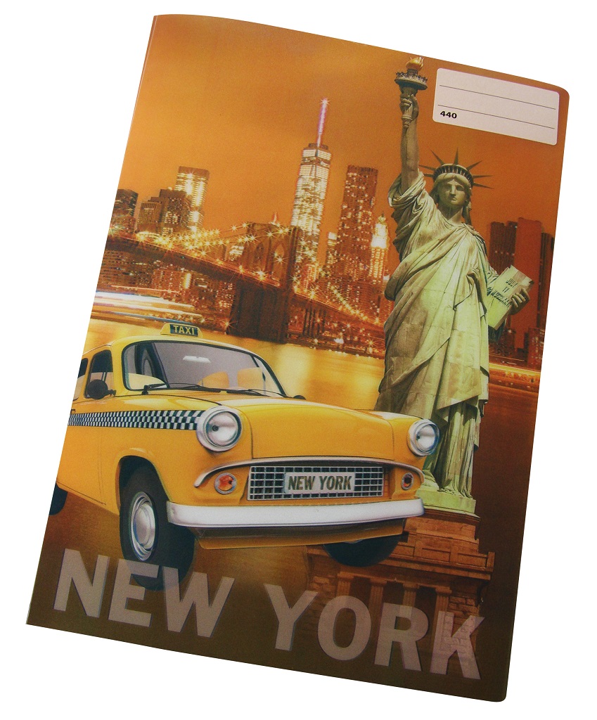 Sešit 440 s 3D motivem NEW YORK, A4, čistý, 40 listů
