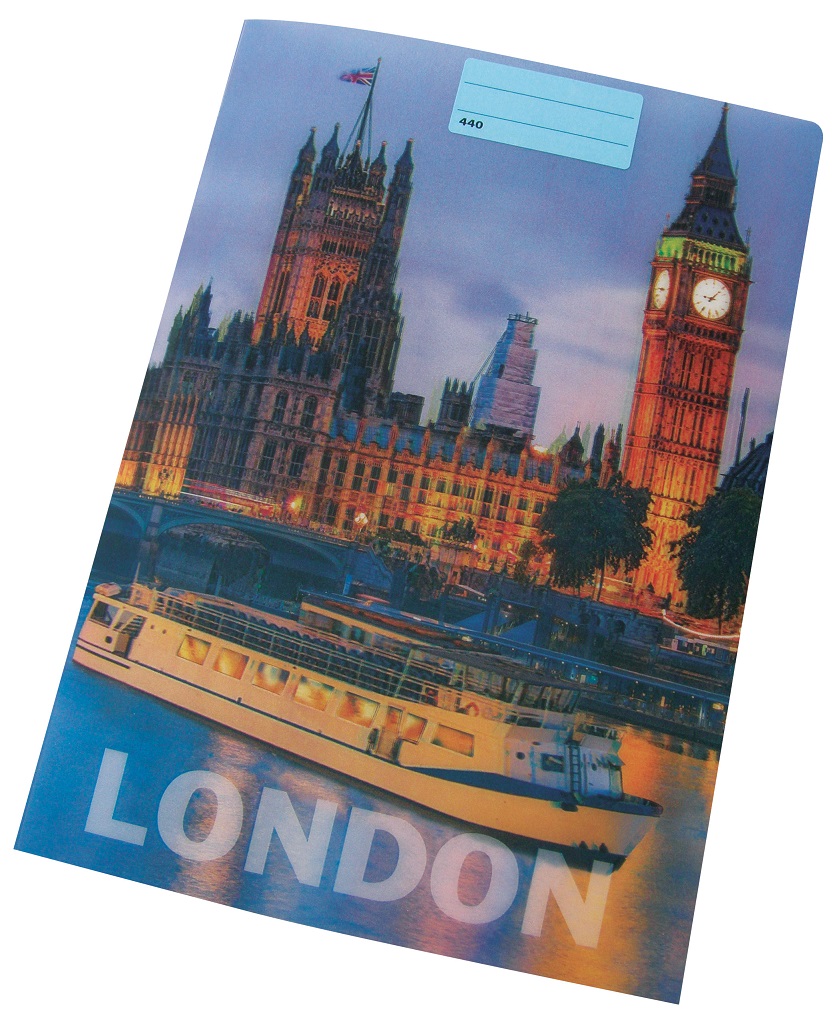Sešit 440 s 3D motivem LONDON, A4, čistý, 40 listů
