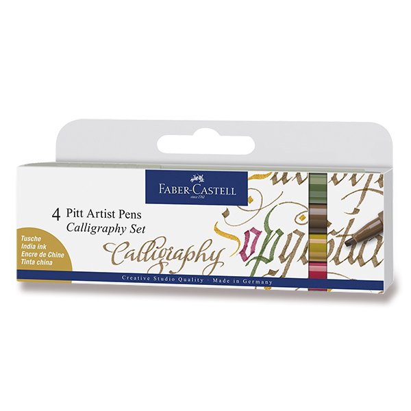 Popisovač Faber-Castell Pitt Artist Pen Calligraphy - 4 ks