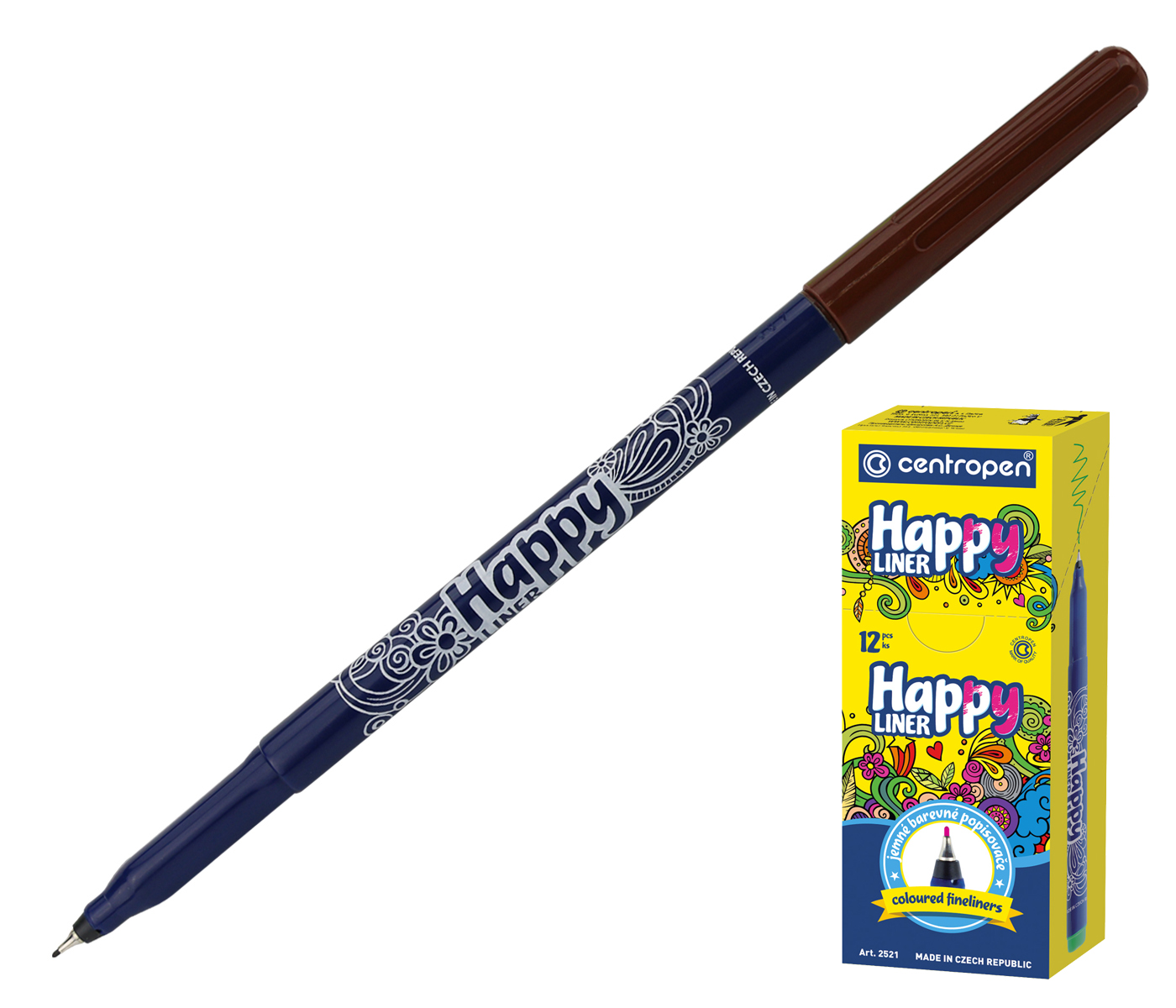 Popisovač 2521 Happy Liner hnědý