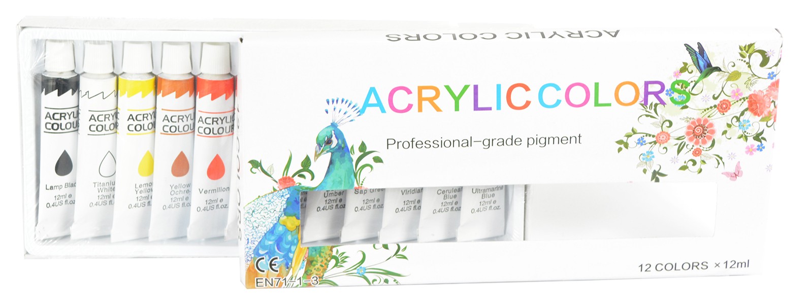 Akrylové barvy 12 barev 12 ml