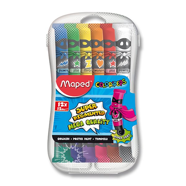 Temperové barvy Maped Color'Peps 12 barev 12 ml