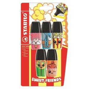 Zvýrazňovač STABILO Zvýrazňovač BOSS MINI Sweet Friends, sada 5 ks Blistr