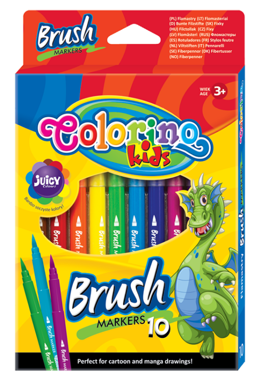 Štětečkové popisovače Colorino 10 barev