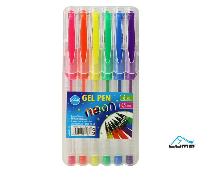 Gelové pero 6 barev NEON
