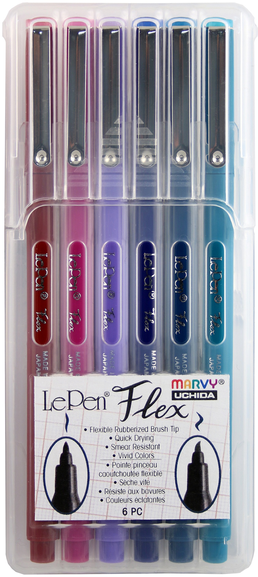 Štětcové popisovače Pentel Brush Sight Pen 6 ks